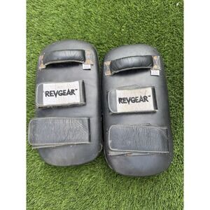 Vintage REVGEAR Leather Muay Thai Kick Pads Made in Thailand Old School Pair